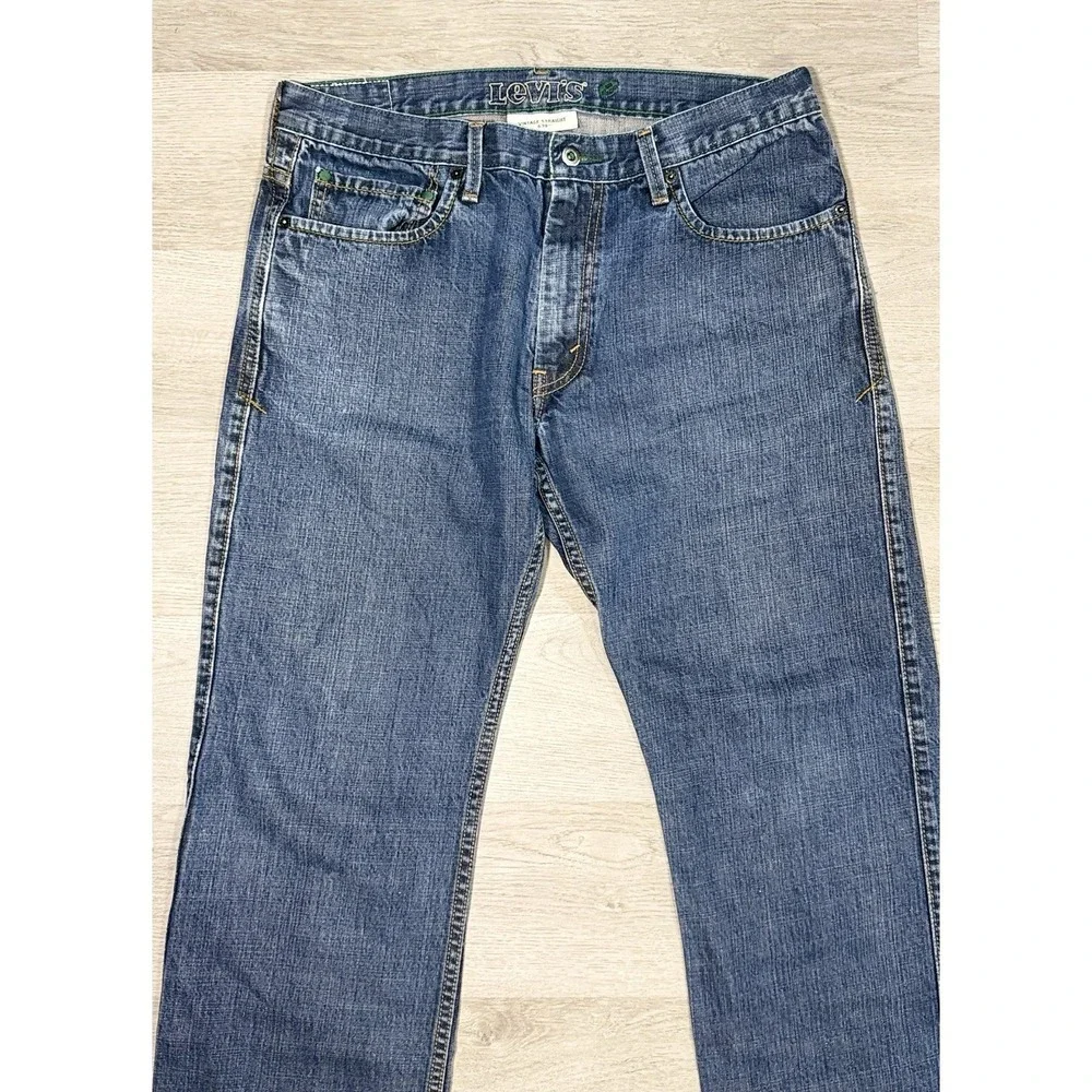 Levi's 539 Vintage Straight Jeans Men's 34x30 Blue Organic Cotton Green Tab Y2K